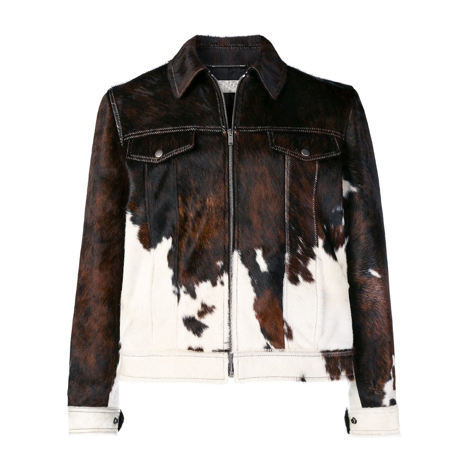 Elegant Women's Cowhide Leather Bifold Jacket, Handcrafted for Daily U –  cows skin jackets