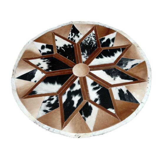 Cowhide Patchwork Rug, Luxurious Hand-Stitched Design, Perfect for Stylish Home Decor