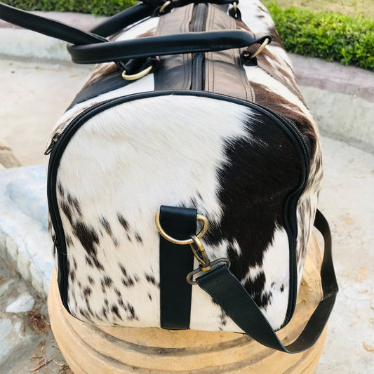 Pony Skin Bag: Luxury Cowhide Duffel, Roomy Travel Carry-On, Designer Luggage for Getaways