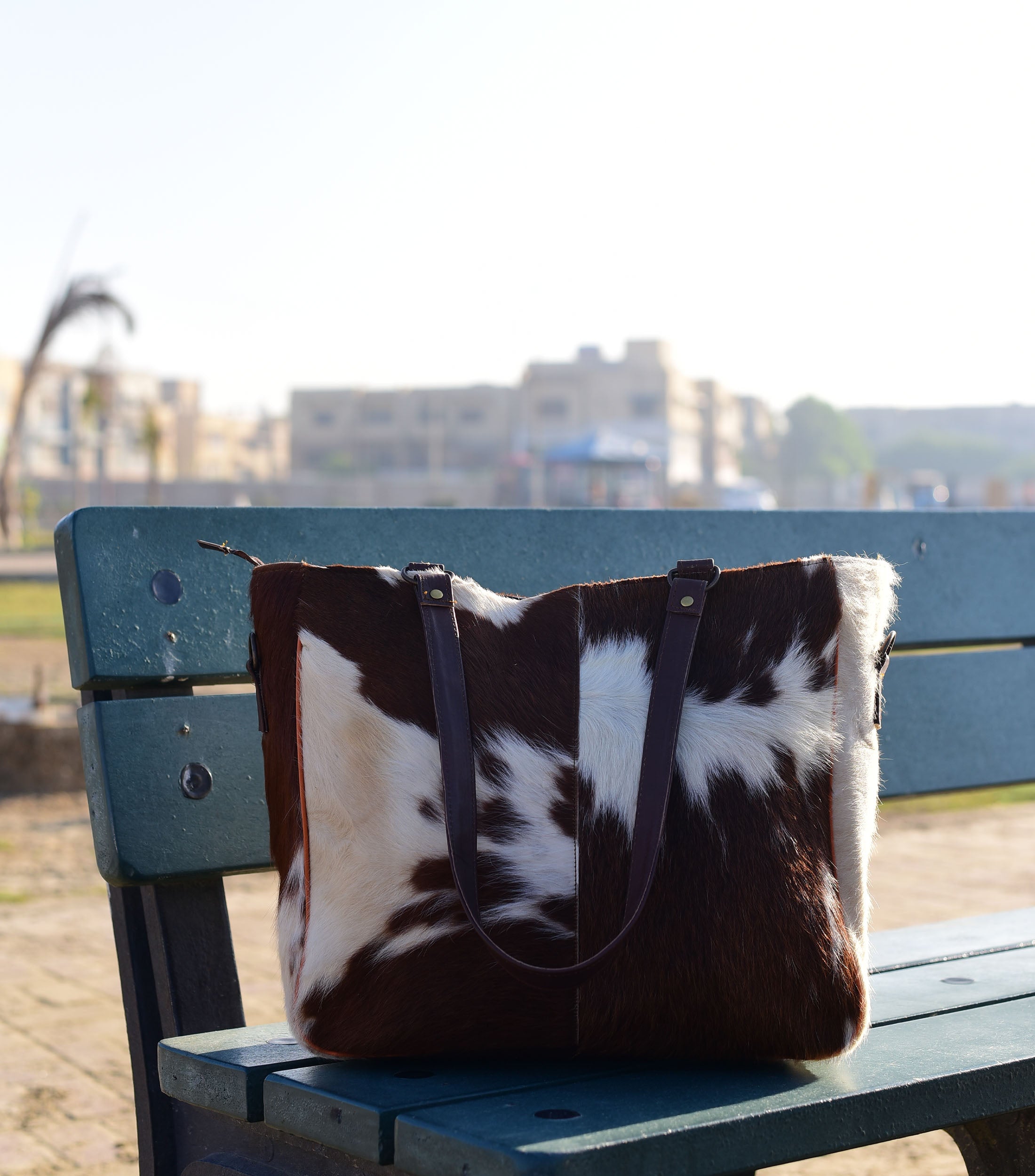 Cowhide shoulder online bag