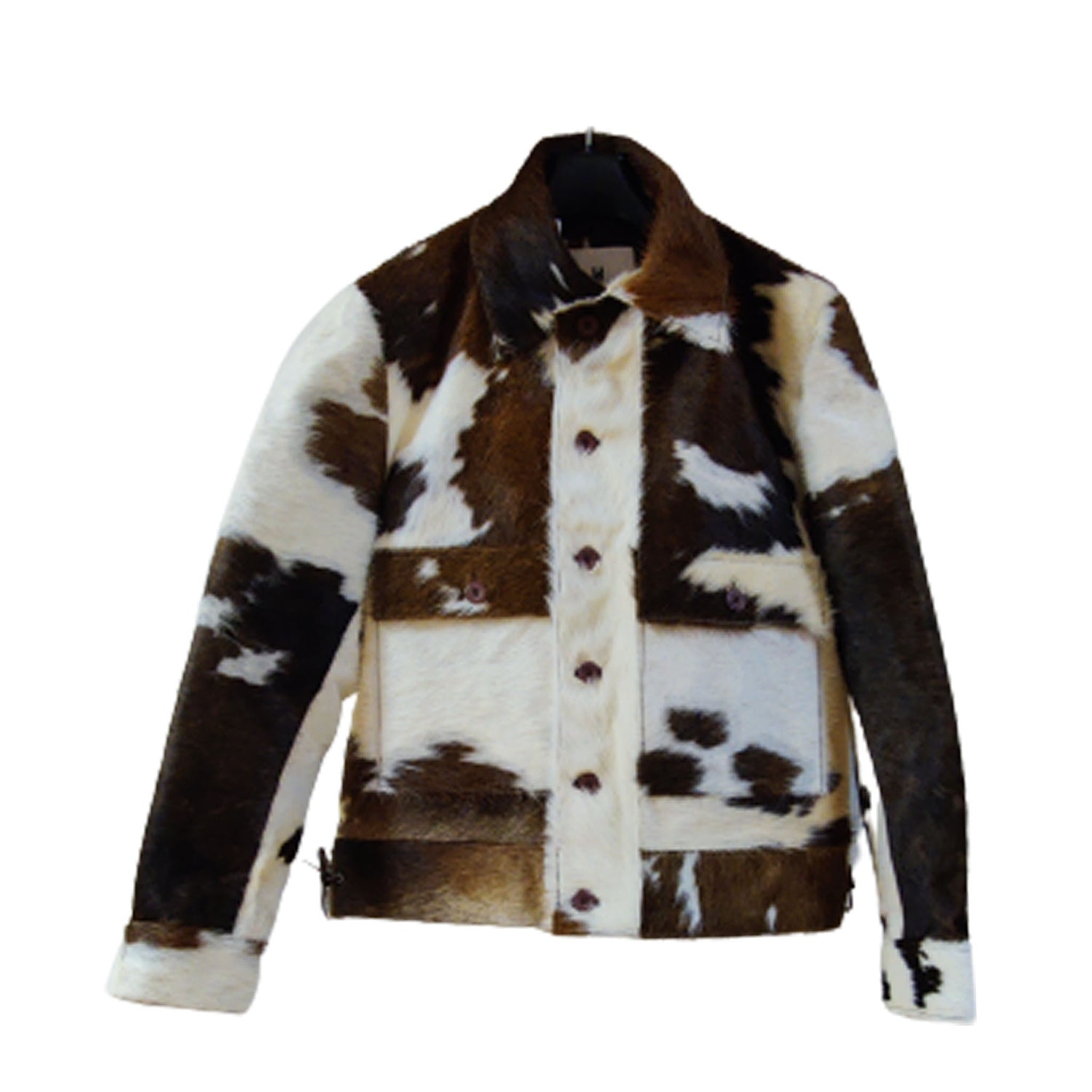 Printed Fur and Leather Jacket