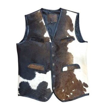 Men's Cowhide Leather Vest, Stylish Black Shade, Perfect for Casual & Formal Wear, Unique Gift for Him
