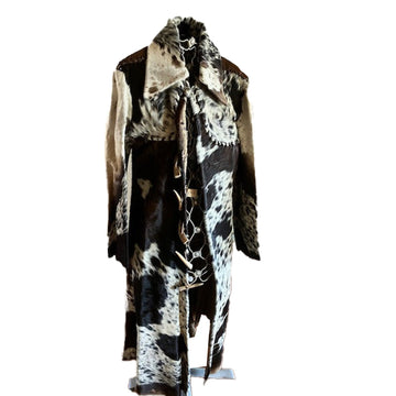 Leather Long Coat Trench Style, Genuine Cow Hide Stylish Outerwear